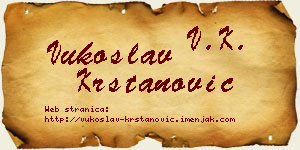 Vukoslav Krstanović vizit kartica
